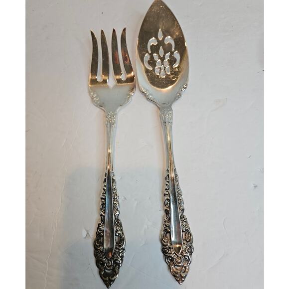 Oneida Community Royal Grandeur Silverplate Flatware 4 Serving pieces VTG lot - Picture 4 of 9